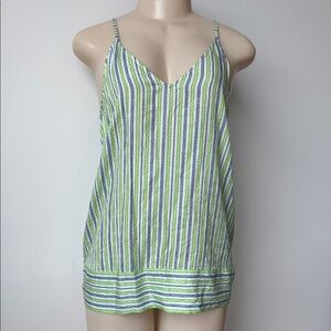 Massimo Dutti Striped Camisole Green Blue White M Quiet Luxury